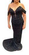 Load image into Gallery viewer, Wholesale Off-Shoulder Sequin Mermaid Prom Dress V-Neck Illusion Lace-Up Corset Back by LAM2685 - - Prom Dress LA Merchandise