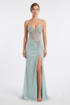 Load image into Gallery viewer, Wholesale Beaded Mermaid Prom Dress Sweetheart Evening Gown with Lace-Up Back &amp; Slit by LAM2688 - SAGE - Prom Dress LA Merchandise