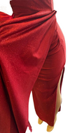 Load image into Gallery viewer, Wholesale Off-Shoulder Glitter Jersey Sheath Gown Ruched Draped Bodice &amp; Side Slit by LAM2694 - - Prom Dress LA Merchandise