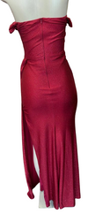 Load image into Gallery viewer, Wholesale Off-Shoulder Glitter Jersey Sheath Gown Ruched Draped Bodice &amp; Side Slit by LAM2694 - - Prom Dress LA Merchandise