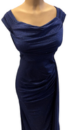 Load image into Gallery viewer, Wholesale Off-Shoulder Glitter Jersey Sheath Gown Ruched Draped Bodice &amp; Side Slit by LAM2694 - - Prom Dress LA Merchandise