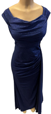 Load image into Gallery viewer, Wholesale Off-Shoulder Glitter Jersey Sheath Gown Ruched Draped Bodice &amp; Side Slit by LAM2694 - - Prom Dress LA Merchandise