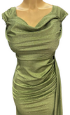 Load image into Gallery viewer, Wholesale Off-Shoulder Glitter Jersey Sheath Gown Ruched Draped Bodice &amp; Side Slit by LAM2694 - - Prom Dress LA Merchandise
