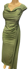 Load image into Gallery viewer, Wholesale Off-Shoulder Glitter Jersey Sheath Gown Ruched Draped Bodice &amp; Side Slit by LAM2694 - - Prom Dress LA Merchandise
