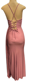 Cargar imagen en el visor de la galería, Wholesale Glitter Ruched Sheath Prom Dress with Lace-Up Corset Back &amp; Thigh Slit Evening Gown by LAM-2695 - - Prom Dress LA Merchandise