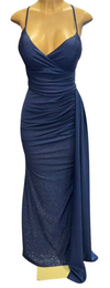 Cargar imagen en el visor de la galería, Wholesale Glitter Ruched Sheath Prom Dress with Lace-Up Corset Back &amp; Thigh Slit Evening Gown by LAM-2695 - - Prom Dress LA Merchandise
