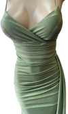 Cargar imagen en el visor de la galería, Wholesale Glitter Ruched Sheath Prom Dress with Lace-Up Corset Back &amp; Thigh Slit Evening Gown by LAM-2695 - - Prom Dress LA Merchandise