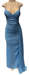 Cargar imagen en el visor de la galería, Wholesale Glitter Ruched Sheath Prom Dress with Lace-Up Corset Back &amp; Thigh Slit Evening Gown by LAM-2695 - - Prom Dress LA Merchandise