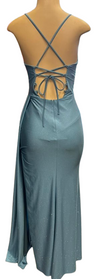 Cargar imagen en el visor de la galería, Wholesale Glitter Ruched Sheath Prom Dress with Lace-Up Corset Back &amp; Thigh Slit Evening Gown by LAM-2695 - - Prom Dress LA Merchandise