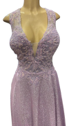 Load image into Gallery viewer, Beaded Lace Prom Gown with Illusion Neckline and Cap Sleeves A-Line Evening Dress by LAM-2698 - - Prom Dress LA Merchandise