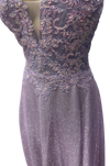 Load image into Gallery viewer, Beaded Lace Prom Gown with Illusion Neckline and Cap Sleeves A-Line Evening Dress by LAM-2698 - - Prom Dress LA Merchandise