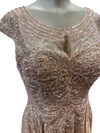 Load image into Gallery viewer, Beaded Lace Cap Sleeve Illusion Neckline Floor Length A-Line Formal Dress with by LAM-2706 - - Prom Dress LA Merchandise