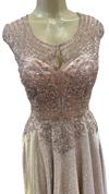 Load image into Gallery viewer, Beaded Lace Cap Sleeve Illusion Neckline Floor Length A-Line Formal Dress with by LAM-2706 - - Prom Dress LA Merchandise