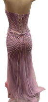 Load image into Gallery viewer, Beaded Mermaid Prom Dress Strapless Rhinestone &amp; Pearl Long Formal Gown with Slit by LAM-2710 - - Prom Dress LA Merchandise