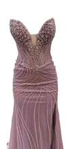 Load image into Gallery viewer, Beaded Mermaid Prom Dress Strapless Rhinestone &amp; Pearl Long Formal Gown with Slit by LAM-2710 - - Prom Dress LA Merchandise