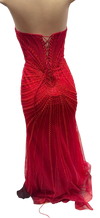 Load image into Gallery viewer, Beaded Mermaid Prom Dress Strapless Rhinestone &amp; Pearl Long Formal Gown with Slit by LAM-2710 - - Prom Dress LA Merchandise