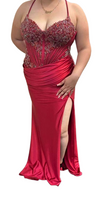Load image into Gallery viewer, Wholesale Beaded Mermaid Satin Evening Gown with Sweetheart Neckline &amp; Lace-Up Back by LAM2713 - - Prom Dress LA Merchandise