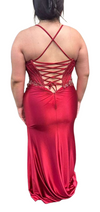 Load image into Gallery viewer, Wholesale Beaded Mermaid Satin Evening Gown with Sweetheart Neckline &amp; Lace-Up Back by LAM2713 - - Prom Dress LA Merchandise