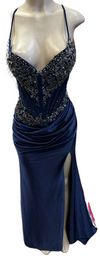 Load image into Gallery viewer, Wholesale Beaded Mermaid Satin Evening Gown with Sweetheart Neckline &amp; Lace-Up Back by LAM2713 - - Prom Dress LA Merchandise