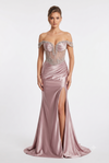 Load image into Gallery viewer, Strapless Corset Mermaid Prom Dress with Rhinestone Beading &amp; Lace-Up Back Evening Gown by LAM-2714 - CHAMPAGNE - Prom Dress LA Merchandise