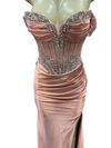Load image into Gallery viewer, Strapless Corset Mermaid Prom Dress with Rhinestone Beading &amp; Lace-Up Back Evening Gown by LAM-2714 - - Prom Dress LA Merchandise