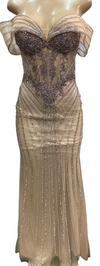 Cargar imagen en el visor de la galería, Wholesale Off-Shoulder Sheer Corset Evening Gown with Beaded Mermaid Prom Dress by LAM-2715 - - Prom Dress LA Merchandise