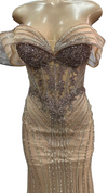 Cargar imagen en el visor de la galería, Wholesale Off-Shoulder Sheer Corset Evening Gown with Beaded Mermaid Prom Dress by LAM-2715 - - Prom Dress LA Merchandise