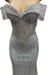 Cargar imagen en el visor de la galería, Wholesale Off-Shoulder Sheer Corset Evening Gown with Beaded Mermaid Prom Dress by LAM-2715 - - Prom Dress LA Merchandise