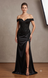 Load image into Gallery viewer, Wholesale Off-Shoulder Corset Sheath Prom Dress with Beaded Lace Appliqué Lace-Up Back by LAM-2725