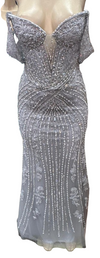 Cargar imagen en el visor de la galería, Wholesale Off-Shoulder Beaded Mermaid Dress Removable Straps Sequin Lace by LAM-2727 - - Prom Dress LA Merchandise