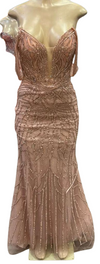 Load image into Gallery viewer, Wholesale Off-Shoulder Sequin Mermaid Prom Dress V-Neck Illusion Lace-Up Corset Back by LAM2685 - - Prom Dress LA Merchandise