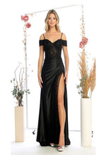 Load image into Gallery viewer, LA Merchandise LAN50464 Cold Shoulder Lace Detailed Formal Prom Gown - BLACK - Dress LA Merchandise