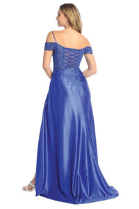 LA Merchandise LAN50464 Cold Shoulder Lace Detailed Formal Prom Gown - - Dress LA Merchandise