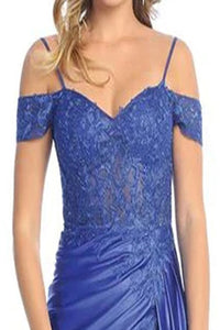 LA Merchandise LAN50464 Cold Shoulder Lace Detailed Formal Prom Gown - - Dress LA Merchandise