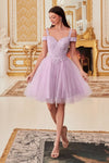 Load image into Gallery viewer, LA Merchandise LAR0132 Glitter Tulle Sweetheart A-line Hoco Dress - LAVENDER - Dress LA Merchandise