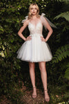 Load image into Gallery viewer, LA Merchandise LAR0174 Lace Detailed A-Line Tulle Homecoming Dress - OFF WHITE - Dress LA Merchandise