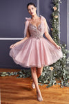Load image into Gallery viewer, LA Merchandise LAR0174 Lace Detailed A-Line Tulle Homecoming Dress - ROSE GOLD - Dress LA Merchandise