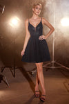 Load image into Gallery viewer, LA Merchandise LAR0226 Glitter Embellished Chiffon Homecoming Dress - NAVY - Dress LA Merchandise