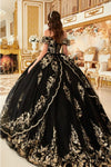 Load image into Gallery viewer, 3D Floral Corset Glitter Layered Quinceañera Ball Gown – Off-Shoulder Dress By LAR15701