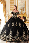 Load image into Gallery viewer, 3D Floral Corset Glitter Layered Quinceañera Ball Gown – Off-Shoulder Dress By LAR15701
