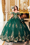 Load image into Gallery viewer, 3D Floral Corset Glitter Layered Quinceañera Ball Gown – Off-Shoulder Dress By LAR15701