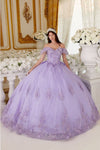 Load image into Gallery viewer, 3D Floral Corset Glitter Layered Quinceañera Ball Gown – Off-Shoulder Dress By LAR15701