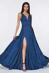 Load image into Gallery viewer, LA Merchandise LAR7469 Simple Satin Stretchy Bridesmaids Dress - NAVY - Dress LA Merchandise