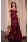 Load image into Gallery viewer, Wholesale Off‑Shoulder Beaded Corset Satin Evening Gown By LAR803