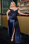 Load image into Gallery viewer, Wholesale Off‑Shoulder Beaded Corset Satin Evening Gown By LAR803