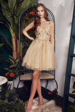 Load image into Gallery viewer, LA Merchandise LAR9245 Glitter Corset Sweetheart Homecoming Dress - CHAMPAGNE - Dress LA Merchandise