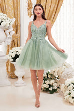 Load image into Gallery viewer, LA Merchandise LAR9245 Glitter Corset Sweetheart Homecoming Dress - SAGE - Dress LA Merchandise