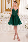 Load image into Gallery viewer, LA Merchandise LAR9245 Glitter Corset Sweetheart Homecoming Dress - EMERALD - Dress LA Merchandise