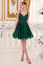 Load image into Gallery viewer, LA Merchandise LAR9245 Glitter Corset Sweetheart Homecoming Dress - EMERALD - Dress LA Merchandise