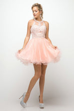 Load image into Gallery viewer, LA Merchandise LARUJ0119 Lace Halter Short A-Line Homecoming Dress - BLUSH - Dress LA Merchandise